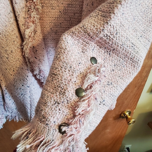 NIC + ZOE  Fringe mix knit open coat. Cardigan.  Sz 2X pink blue - Picture 9 of 12